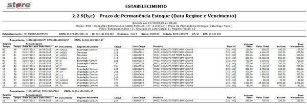 2.2.9(B,C) - PRAZO DE PERMANÊNCIA ESTOQUE (DATA REG. VENC.) LAYOUT